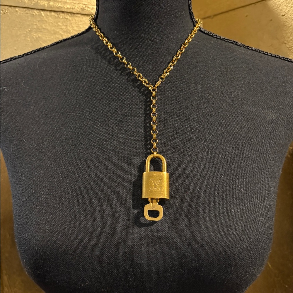 Authentic LV Lock & Key Numbered on Matching Lariat Necklace